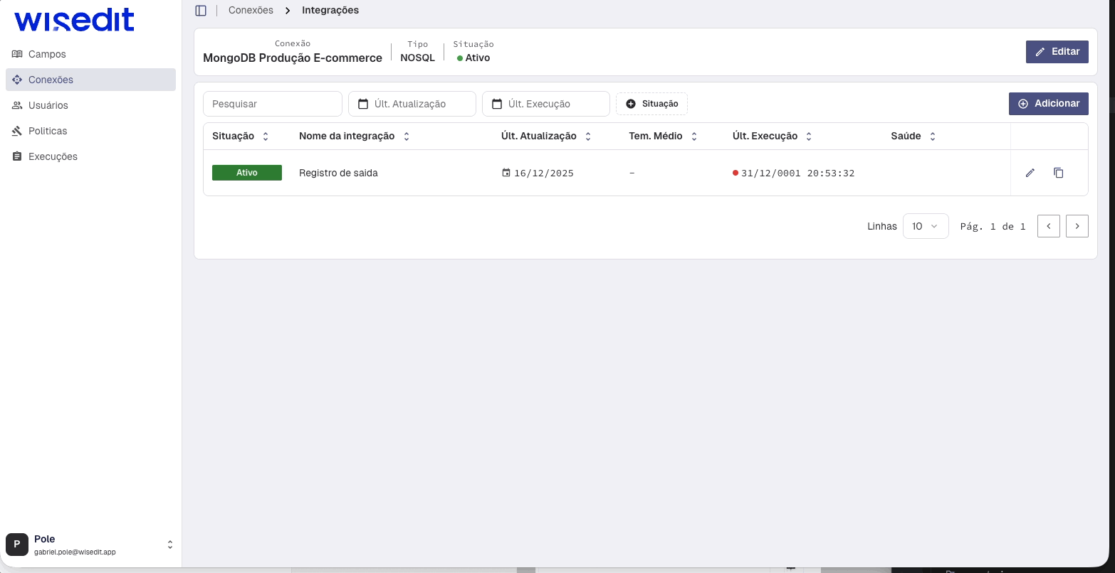 Duplicar integração NoSQL
