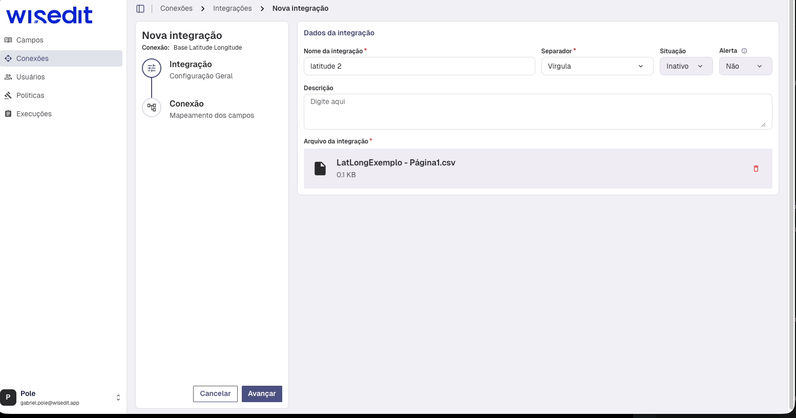 Etapa 2 - Mapeamento dos Campos