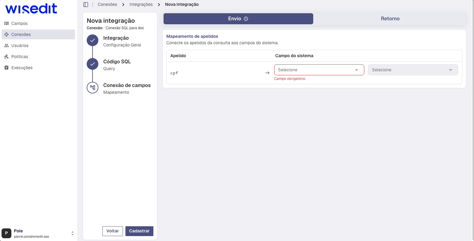 Etapa 3 - Mapeamento dos Campos