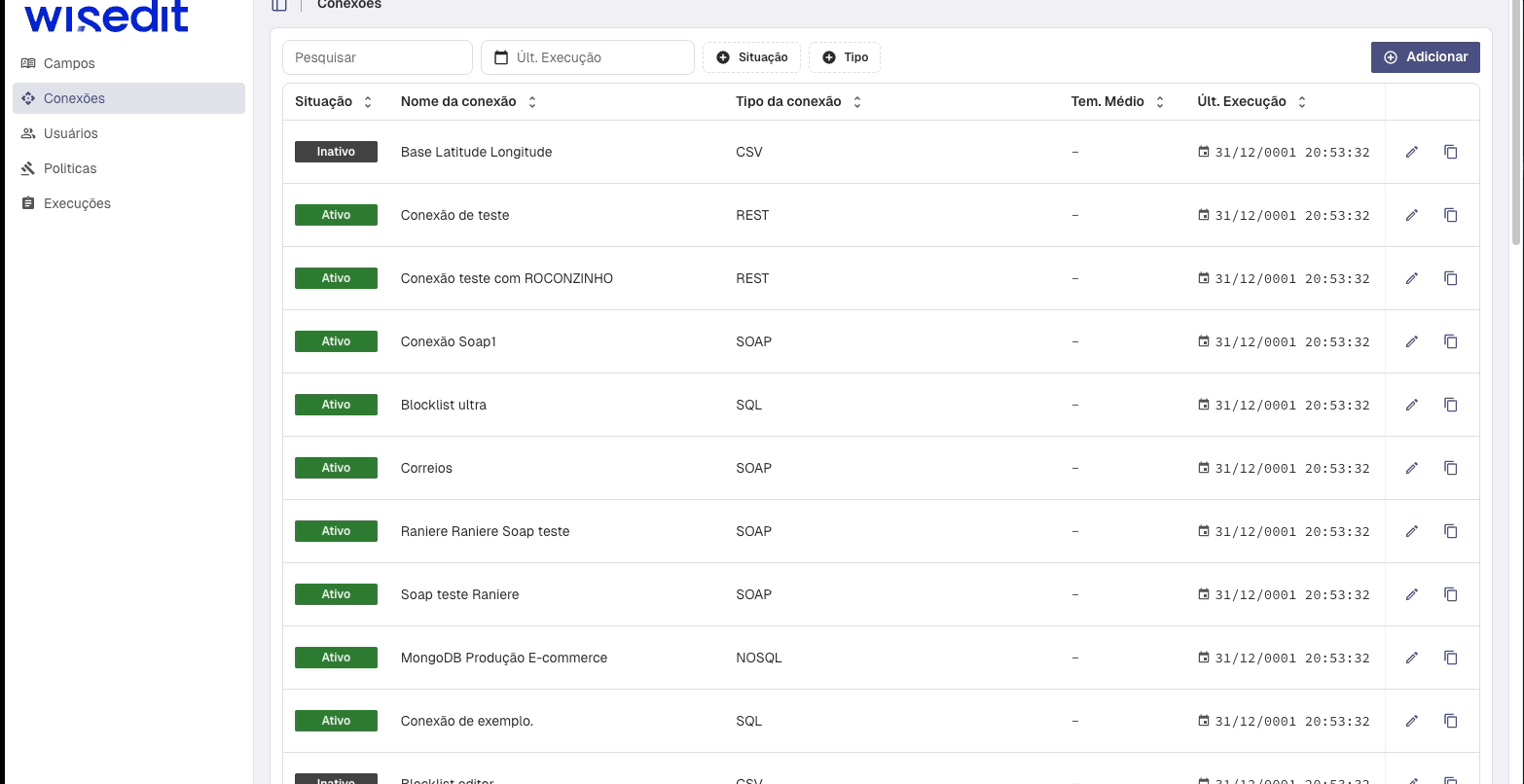 Listagem de integrações NoSQL