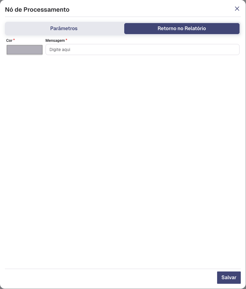 Modal de Retorno do Nó de Processamento