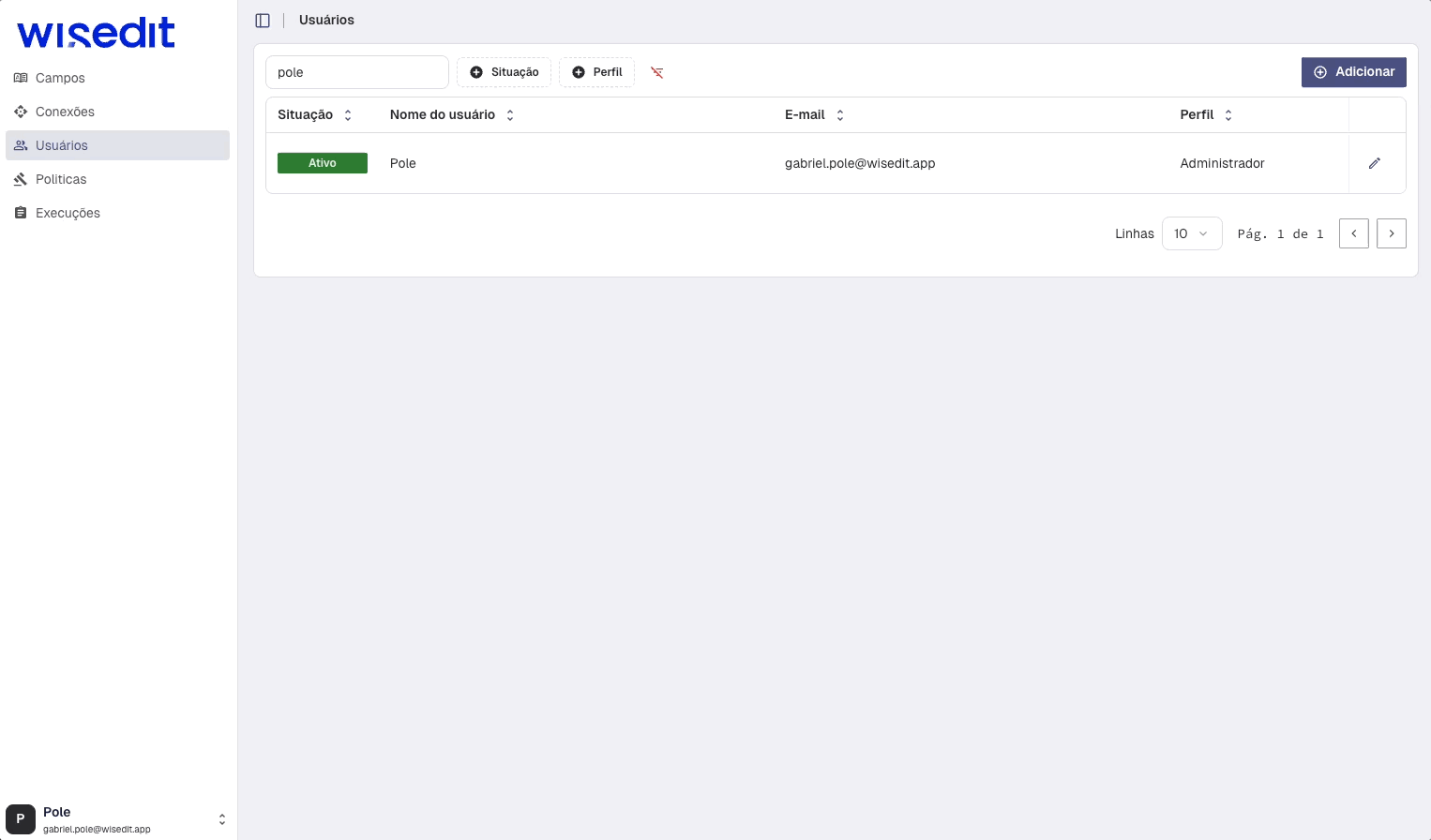 Solicitar nova senha